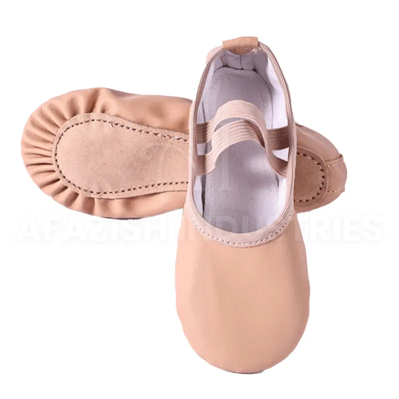 Zapatillas de Ballet de piel auténtica para mujer y niña, zapatos transpirables de fondo suave, estilo étnico, con garra de gato