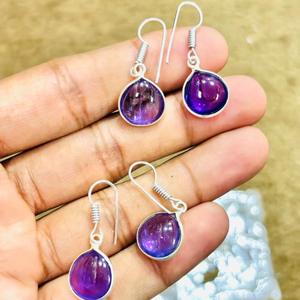 Boucles d'oreilles pour femmes en argent Sterling 925 de haute qualité avec améthyste, onyx rouge, boucle d'oreille Lapis Lazuli pierres précieuses bijoux en argent élégants - Product Image 1