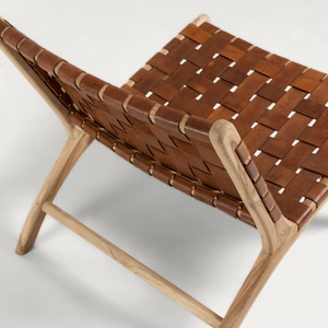 เก้าอี้เลานจ์หนังที่ทันสมัยตกแต่งด้วยหนังแท้สำหรับห้องนั่งเล่นเฟอร์นิเจอร์ในบ้านและอพาร์ตเมนต์ - Product Image 6