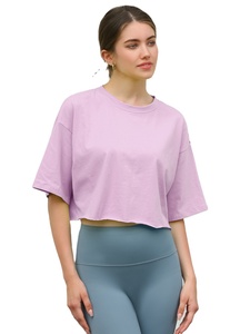 T-shirts courts de sport pour femmes de haute qualité, couleur unie, teints, tendance - Product Image 2