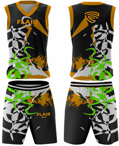 Ensemble de maillots de sport personnalisables de haute qualité pour homme Vêtements de basket-ball respirants avec impression numérique comprenant des hauts et des shorts - Product Image 5