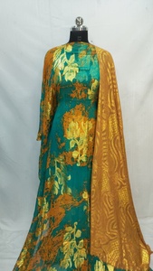 Ensemble Dashiki à manches longues en tissu respirant, brodé et gaufré de fleurs parfumées violettes, original Maqbal Dirac, pour l'été et le printemps - Product Image 5