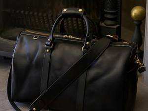 Bolsa de Viaje de Cuero Genuino de Lujo para Hombre, Negra, para Fin de Semana, Gimnasio, Viajes Cortos, Equipaje, Bolsa Deportiva Grande con Forro de Poliéster, Regalo - Product Image 6