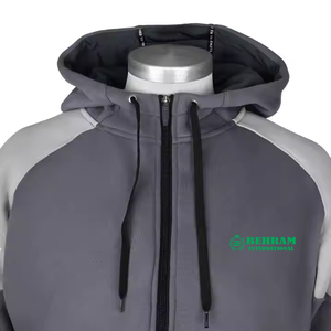 Sweat-shirts à capuche unisexes décontractés pour l'hiver, coupe classique, effet délavé à l'acide, fermeture éclair |   Sweat à capuche sportif respirant en molleton 100% coton / French Terry - Product Image 4