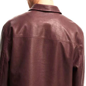 Veste en cuir pour homme, style col montant, fermeture éclair intégrale, design personnalisé, dernier design, style unique, vêtements pour adultes - Product Image 2