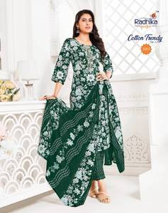 Premium Cotton Print Indian & Pakistani Party Wear Collection Bordado Trabajo Kurti Pant Dupatta Tarifa al por mayor - Product Image 4