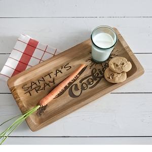 Élégant 2025 nouveau Design métal plateaux de service en bois cadeaux de Noël et décorations de mariage avec poignées multi-usages - Product Image 2