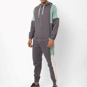 Juego de chándal cortavientos deportivo para hombre de la mejor calidad 100% algodón OEM patrón sólido personalizado - Product Image 1