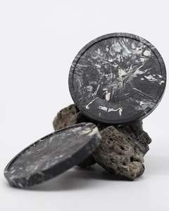 High Quality Black round Stone Coasters <b>Accessories</b> for <b>Kitchen</b> Use Mats & Pads - Product Image 2