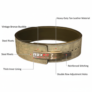 เข็มขัดออกกำลังกายหนังแท้ Rexfit Sports สำหรับการฝึกยกน้ำหนักและเพาเวอร์ลิฟติ้ง ช่วยพยุงระหว่างการออกกำลังกายและการฝึกความแข็งแรง - Product Image 4