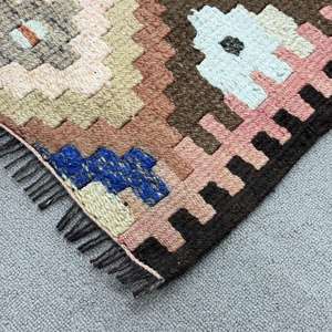 Alfombra Turca Vintage, Alfombra de Pasillo de 2.9x12.1 pies (88x368 cm), Alfombra de Lana con Parches Naranjas - Product Image 4