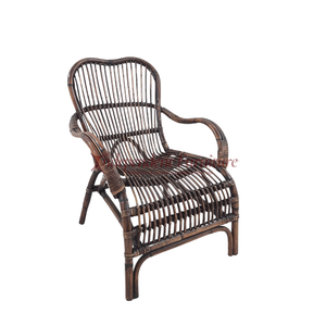 Wholesale Antique Brown Rattan Chair <b>Stool</b> Set <b>Garden</b> Wicker Furniture Outdoor Seating Home Patio Resort Balcony Hotel Villa - Product Image 3