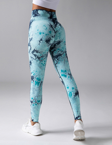 Leggings de sport respirants de haute qualité avec effet scrunch butt et tie-dye pour filles, pantalons de sport d'extérieur - Product Image 1