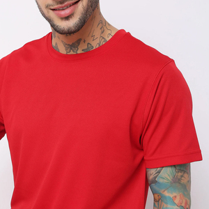 Camiseta de algodón 100% de alta calidad para hombre, diseño de punto informal de manga corta con cuello redondo y logotipo de marca personalizado sólido a la moda - Product Image 4