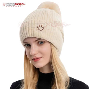 Soft Knit 100% Wool <b>Beanie</b> for Women-Breathable & <b>Waterproof</b> Adjustable City Style Casual Winter Hat - Product Image 1