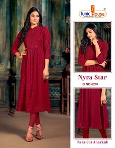 New Designer Pure Rayon Chikan Work Kurti with Embroidery for Casual Wear or EID Festivals - Product Image 3
