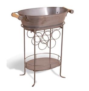 Bañera portátil para bebidas de metal con soporte de hierro negro perfecta para enfriar cerveza y vino en bodas, fiestas y restaurantes - Product Image 4