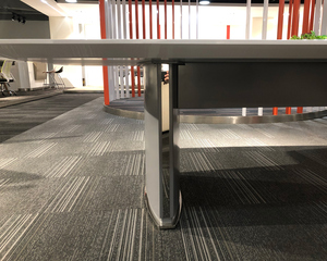 Ergonomic Melamine Office <b>Desk</b> Modular Call Center Workstation <b>Large</b> Commercial Staff Table with Cable Management Aluminum Base - Product Image 5