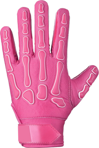 Gants de football américain personnalisés de haute qualité pour jeunes, avec ruban rose pour la lutte contre le cancer, antidérapants, vente en gros - Product Image 2