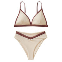 Maillot de bain réversible deux pièces sans bretelles pour femme en Spandex/Polyester, écologique, tendance, pour l'été, bikini, vêtements de plage