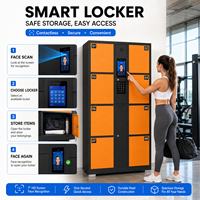 Système de casiers intelligents avec écran tactile de 7 pouces, résistant aux cambriolages et aux effleurements, avec reconnaissance faciale et stockage, pour salle de sport