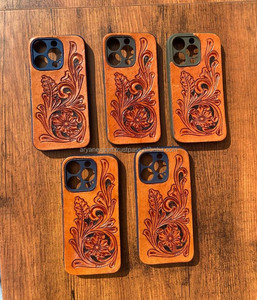 New Arrival Stylish Hand Tooled Leather <b>Phone</b> Case Personalized Vintage Luxury High Quality <b>Phone</b> 14 Pro/15 Pro Mobile Covers - Product Image 6