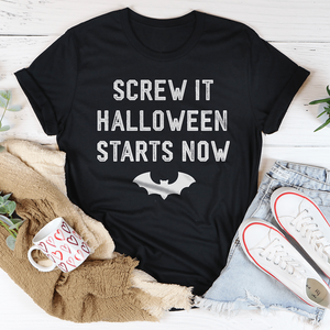Camiseta Ajustada para Mujer con Estampado 'Screw It Halloween Starts Now', de Algodón Transpirable, Disponible en Tallas XS, S, M, L, XL, XXL - Product Image 4