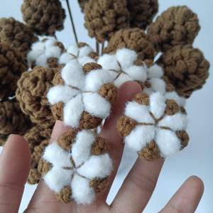 Ramo de Flores Tejidas a Crochet Hechas a Mano al por Mayor - Flores Artificiales Ecológicas de Algodón para Decoración del Hogar de Año Nuevo, Larga Duración - Product Image 2
