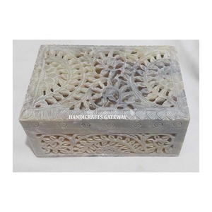 Mayorista y fabricante personalizar tamaño esteatita tallado cajas de joyería para regalo de negocios propósito caja de talla de piedra hecha a mano - Product Image 1