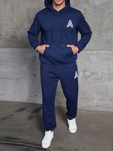 Conjunto Deportivo de Felpa de Algodón para Hombre, Invierno 2026, Estilo Casual, para Correr, Traje Deportivo Cálido de 2 Piezas - Product Image 2