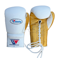 Guantes de Boxeo para Adultos, de Cuero Vacuno, con Cordones, Correa de Muñeca Ajustable, Elásticos, Transpirables, de Secado Rápido, Personalizables, Antideslizantes