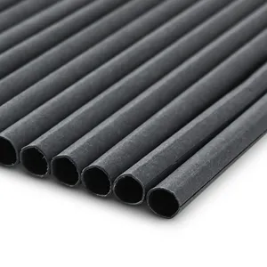23Cm Ø0.8Cm Black Jumbo Vertical Rolled Paper Drinking Straws Non-Toxic <b>For</b> Cocktail Bars - 3450 pcs/carton - Product Image 4