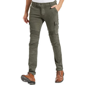 Jean de motard vert pour homme avec poches cargo et genouillères amovibles - Product Image 2