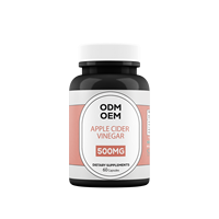 Suplementos Dietéticos de Vinagre de Sidra de Manzana ODM OEM 500MG 60 Cápsulas, Apoyo Natural para la Salud Digestiva, Fórmula Natural