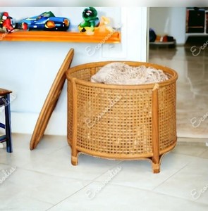 Rangement rond moderne fantaisie avec jambe en bois décor à la maison pouf repose-pieds tabouret gain de place pour salon Console d'incrustation d'os - Product Image 1