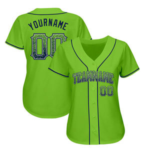 Ropa Deportiva Uniforme de Béisbol Color Verde Cuello en V Conjuntos de Uniformes de Béisbol para Jóvenes con Impresión Personalizada y Tamaño - Product Image 2