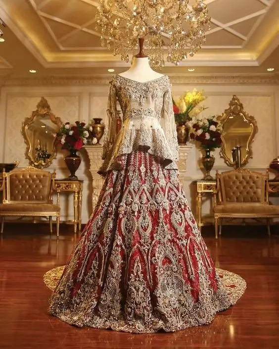 ELEGANT--INDIAN/пакистанские курта с LEHENGA платье для WALIMA Украшенные дабка, камень, стеклянные бусины работы для свадьбы @ 2022