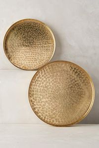 Plateau martelé en or de vente chaude Design élégant pour la salle à manger et la vaisselle décorative Décoration d'intérieur de l'Inde - Product Image 6