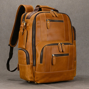 Custom Men's Backpack Business <b>Brown</b> <b>Leather</b> <b>Laptop</b> Backpack for Men - Product Image 6