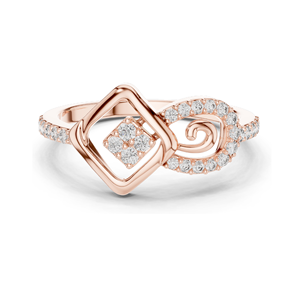 Anillo de Diseño con Diamantes de Laboratorio de 0.241 CT, Corte Cuadrado en Espiral, Claridad VVS-VS EF, Oro de 18K, 14K, 10K y Plata 925 para Mujer - Product Image 1