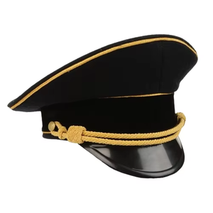 Chapeaux de cérémonie sur mesure Casquettes de visière Couleur noire de haute qualité Vente en gros Logo personnalisé Chapeau à visière - Product Image 3