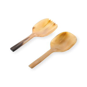 Juego de servidor de ensalada de cuerno de Búfalo con cuchara y tenedor para servir bodas, cuchara para servir bodas, gran oferta - Product Image 3