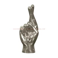 Vitrine en métal de style européen Solidarité Poing Figurine Sculpture pour décor de table-Pièce maîtresse décorative en métal