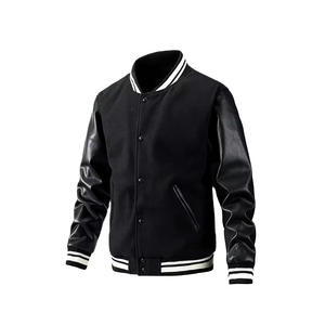 Top vente 2024 vêtements d'hiver Logo brodé personnalisé manches en cuir Baseball Varsity veste pour hommes - Product Image 1