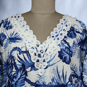 Newly Launched Trending Luxury Blue White Printed Designer <b>Kaftan</b> Dress Elegant Resort Wear Premium <b>Summer</b> Outfit for Women - Product Image 3