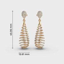 Boucles d'oreilles clous classiques en or 14 carats avec diamant de laboratoire rond de 2 carats, certifiées IGI, bijoux floraux de mariée, collection Apricot Jewels - Product Image 3