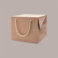10 sacs en papier kraft Avana pour panettone avec cordon de serrage et sans poignée 25+25x25cm