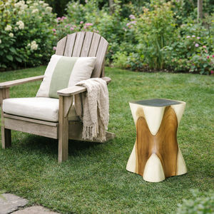 Tabouret en bois de suar unique moderne, table d'appoint en bois massif naturel, table d'appoint torsadée sculptée à la main pour salon de luxe, meubles d'hôtel - Product Image 3