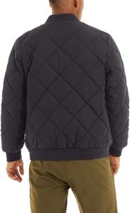 Chaqueta informal de bombardero para hombre, chaqueta de Color sólido con forro polar con patrón de diamantes de otoño, chaqueta de bombardero para hombre - Product Image 3