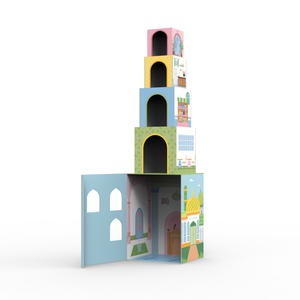 Juguete de aprendizaje para niños musulmanes, habilidades motoras finas apilamiento de casas apilables - Product Image 2
